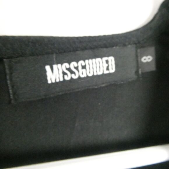 Missguided Black Plunge V Neck 3/4 Sleeve Satin Romper Lined Size 4 Party Zip - Picture 6 of 11